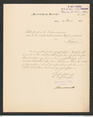 k.k. naturhistorisches Hofmuseum, Intendanzakten 1885-1896 (Hauer), Aktenzahl Z.285/1893, Seite 1